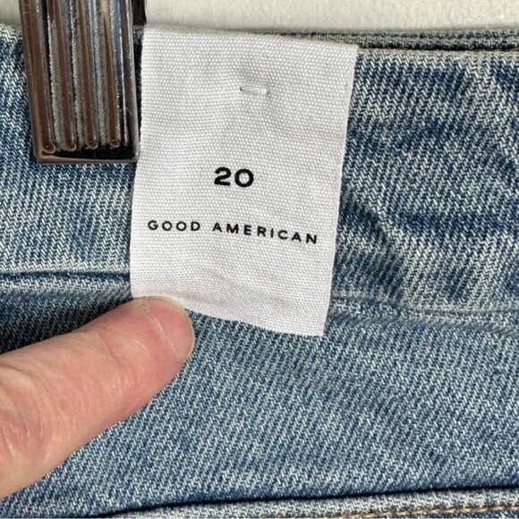 NWT Good American Good Classic Jeans Indigo Blue Size 20 High Rise Distressed - Picture 6 of 15